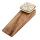Golden Leaf Flower Square Ceramic Wooden Door Stopper